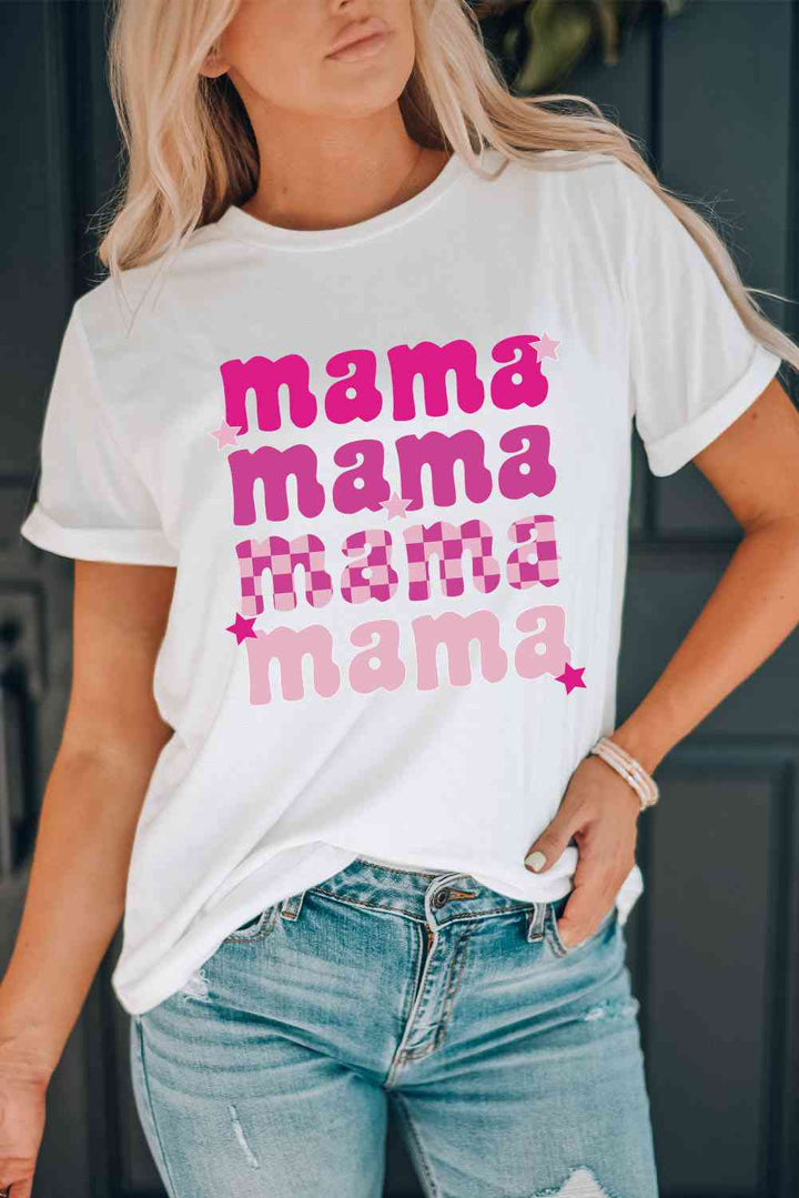 MAMA Graphic Round Neck T-Shirt | 1mrk.com