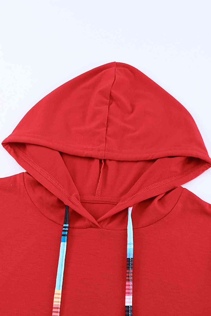 Striped Drawstring Hoodie with Kangaroo Pocket | 1mrk.com