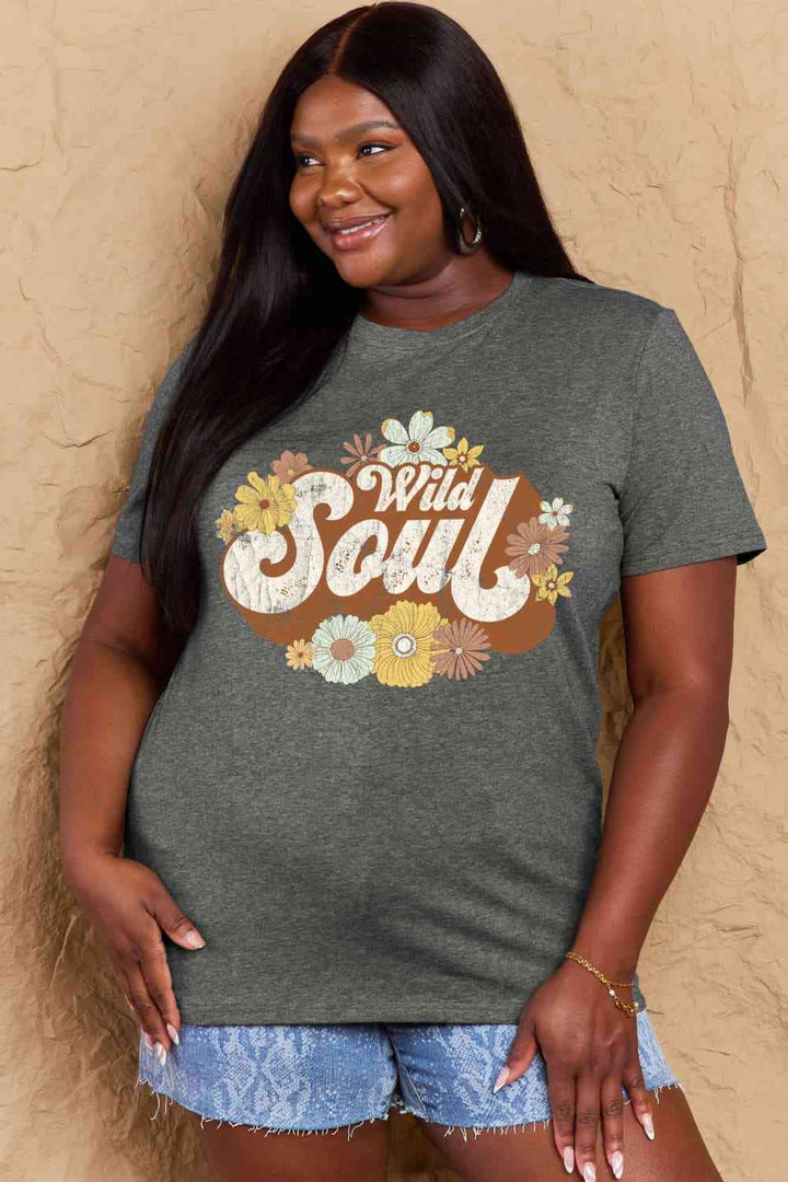 Simply Love Full Size WILD SOUL Graphic Cotton T-Shirt | 1mrk.com