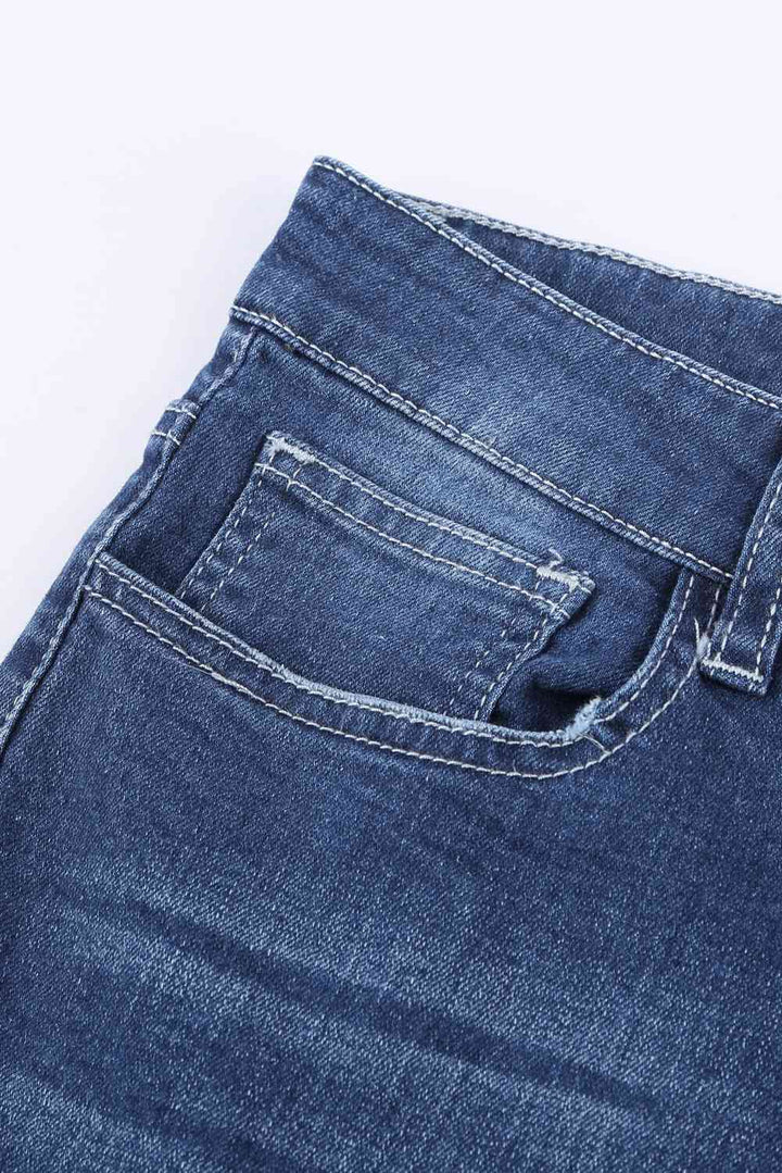 Baeful High-Rise Distressed Hem Detail Jeans | 1mrk.com