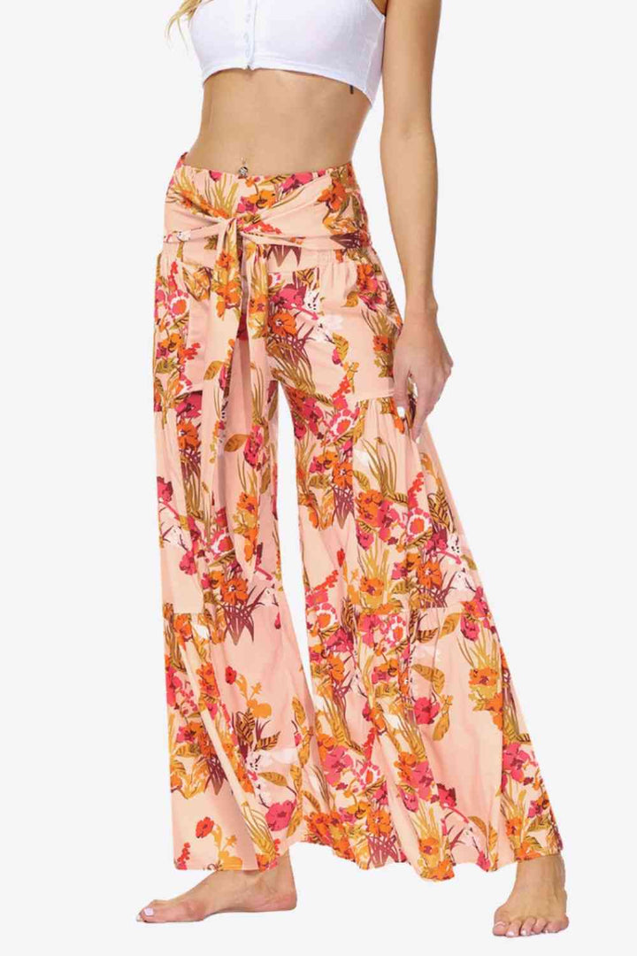 Floral Tie-Waist Tiered Culottes | 1mrk.com