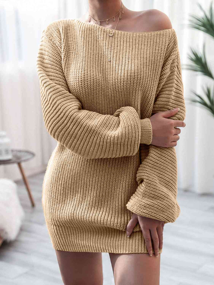 Rib-Knit Mini Sweater Dress | 1mrk.com