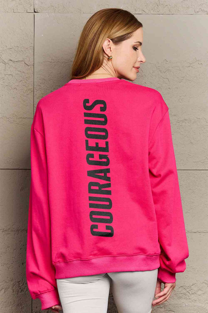 Simply Love Full Size COURAGEOUS Graphic Sweatshirt |1mrk.com