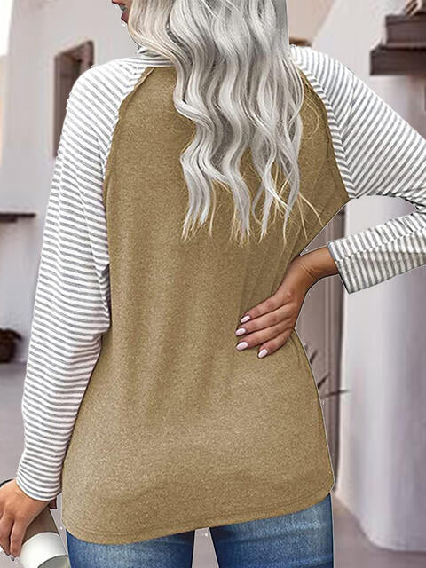 Striped Turtleneck Long Sleeve T-Shirt | 1mrk.com