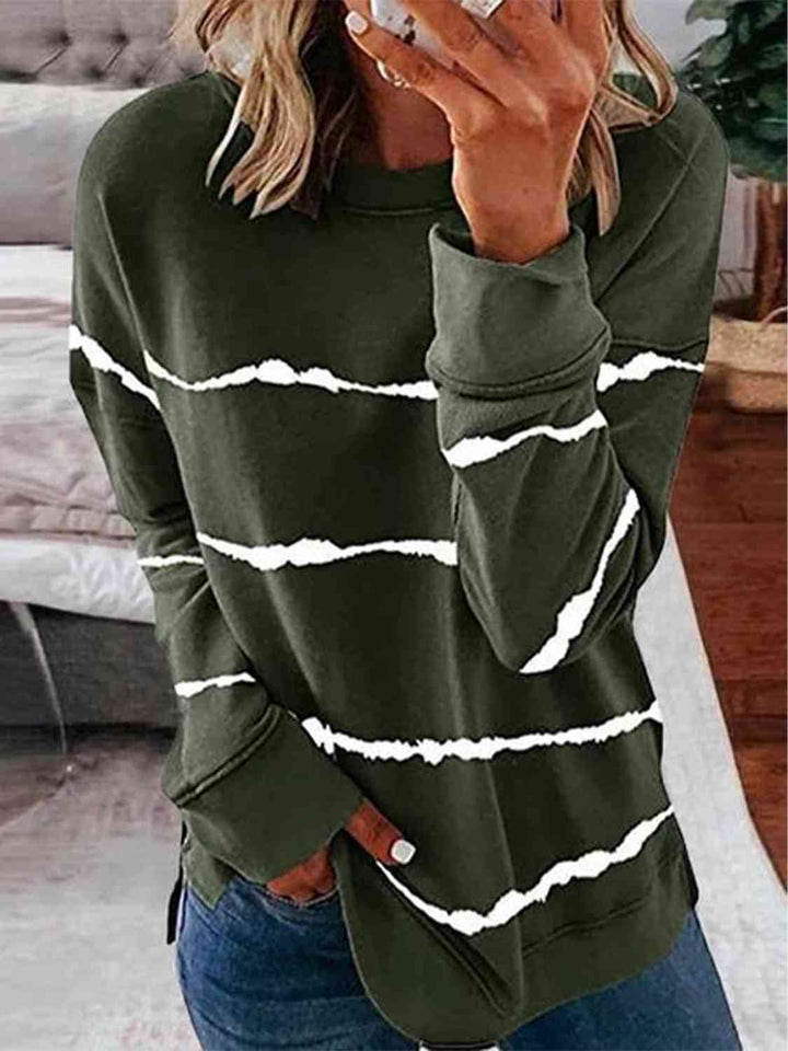 Striped Round Neck T-Shirt |1mrk.com