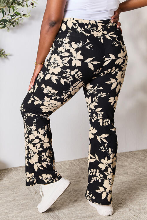 Heimish Full Size High Waist Floral Flare Pants | 1mrk.com