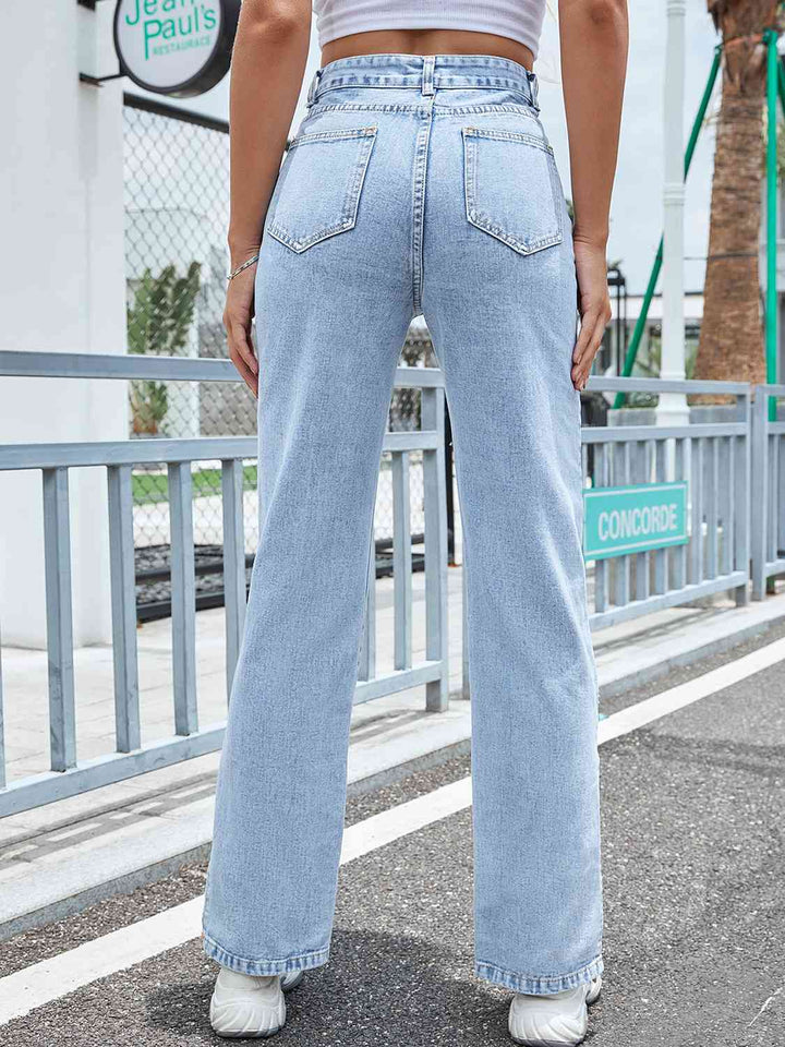 High Waist Slit Jeans | 1mrk.com