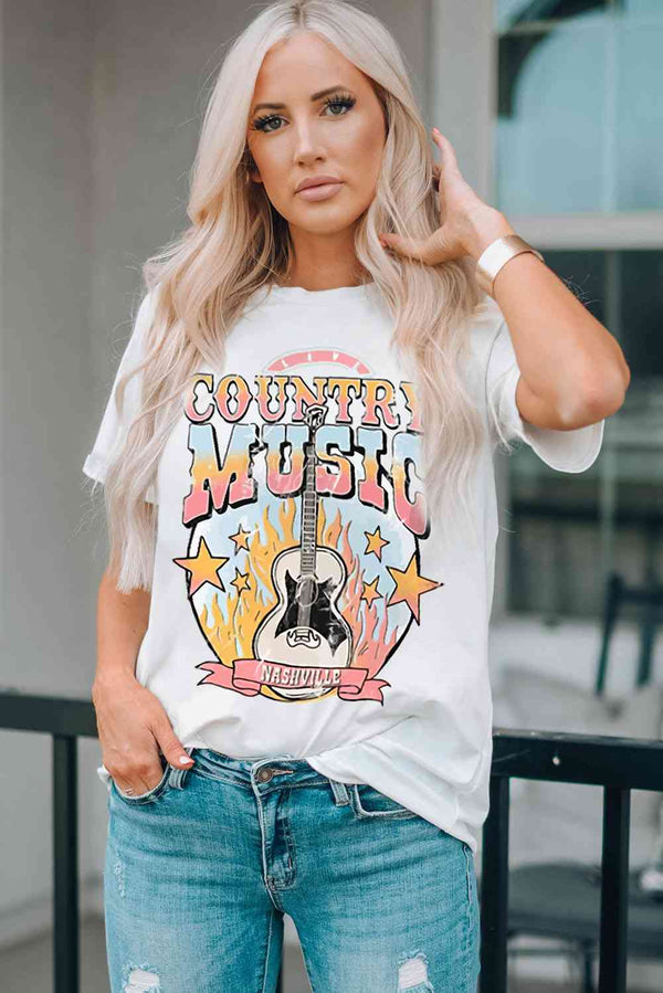 COUNTRY MUSIC NASHVILLE Graphic Tee Shirt | 1mrk.com