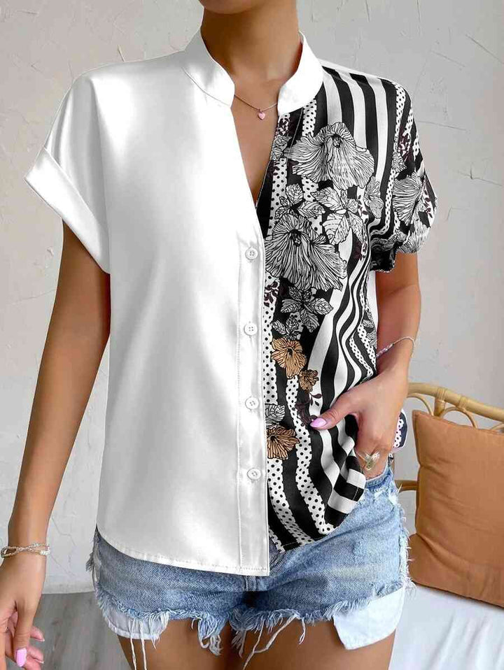 Contrast Color Buttoned Shirt | 1mrk.com