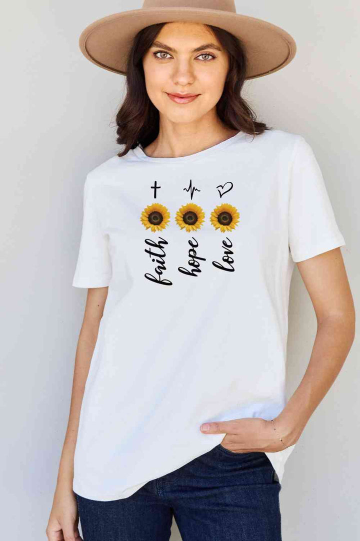 Simply Love Full Size Sunflower Graphic T-Shirt | 1mrk.com