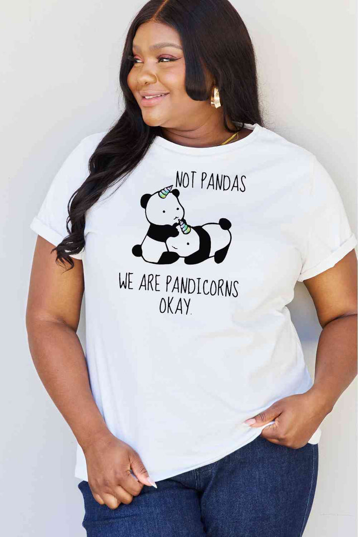 Simply Love Full Size  Pandicorn Graphic Cotton T-Shirt | 1mrk.com