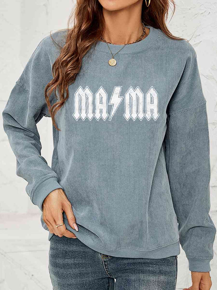 MAMA Graphic Dropped Shoulder Sweatshirt |1mrk.com