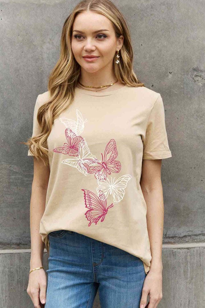 Simply Love Simply Love Full Size Butterfly Graphic Cotton Tee | 1mrk.com