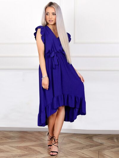 Tied Surplice Ruffle Hem Dress | Trendsi