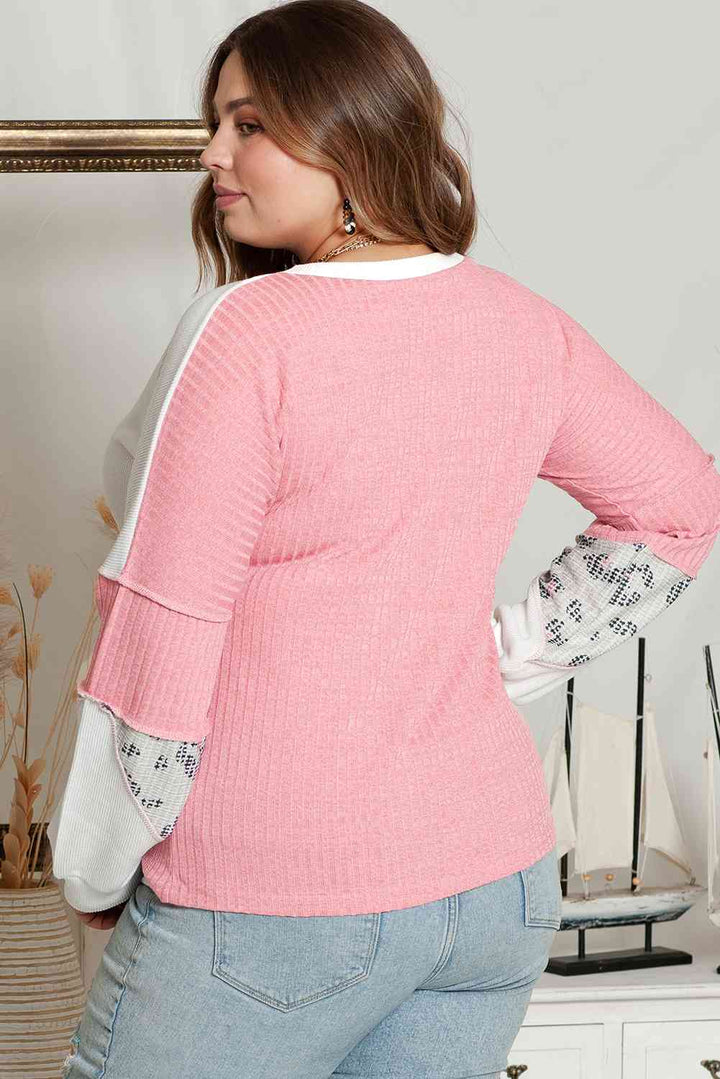 Plus Size Out Seamed Splicing Sweatshirt |1mrk.com