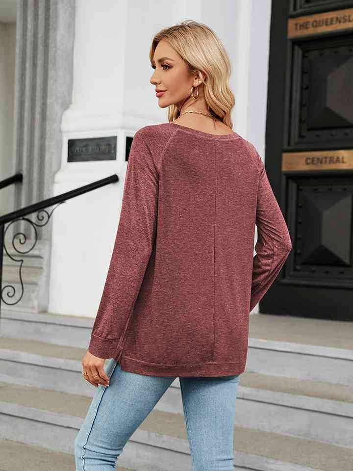 Round Neck Long Sleeve T-Shirt | 1mrk.com