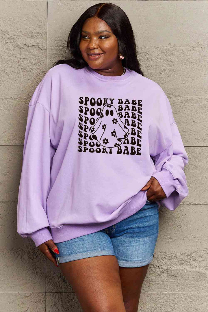 Simply Love Full Size SPOOKY BABE Graphic Sweatshirt |1mrk.com