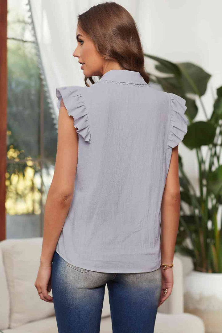 Flutter Sleeve Button Front Shirt | 1mrk.com
