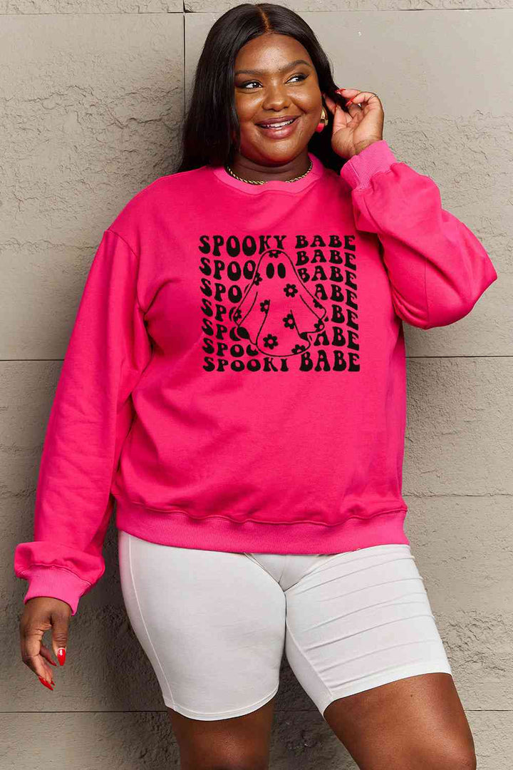 Simply Love Full Size SPOOKY BABE Graphic Sweatshirt |1mrk.com