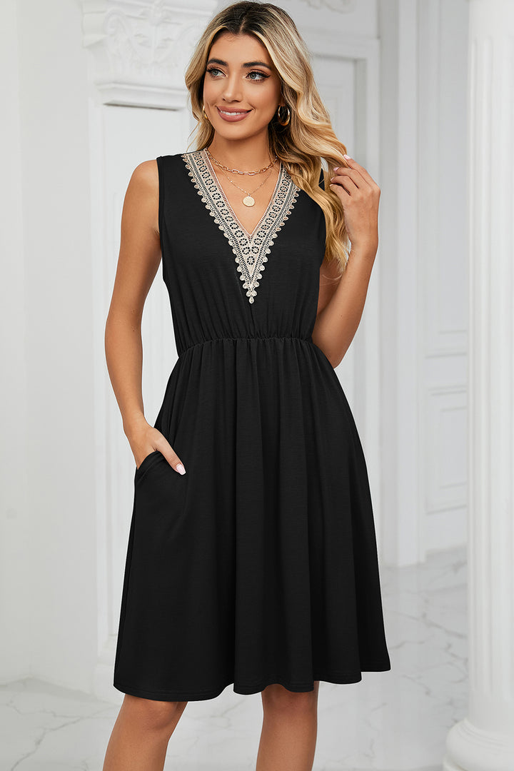 Pocketed V-Neck Wide Strap Dress | Trendsi