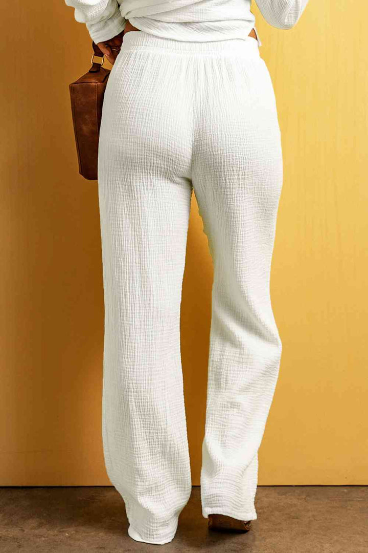 Textured Straight Leg Pants | 1mrk.com