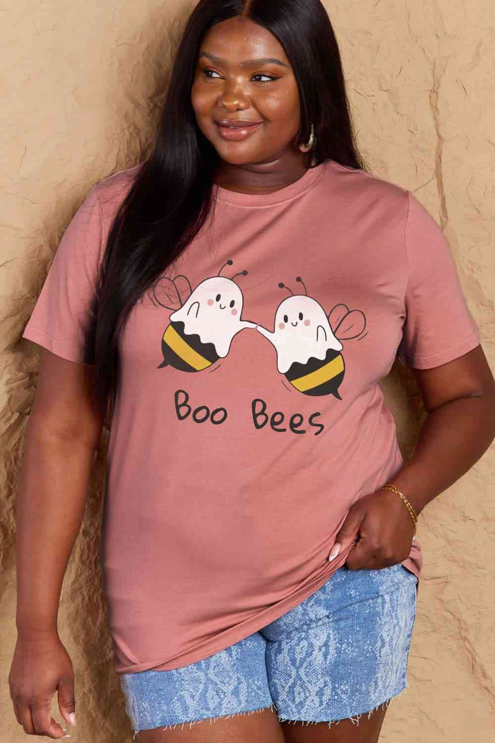 Simply Love Full Size BOO BEES Graphic Cotton T-Shirt | 1mrk.com