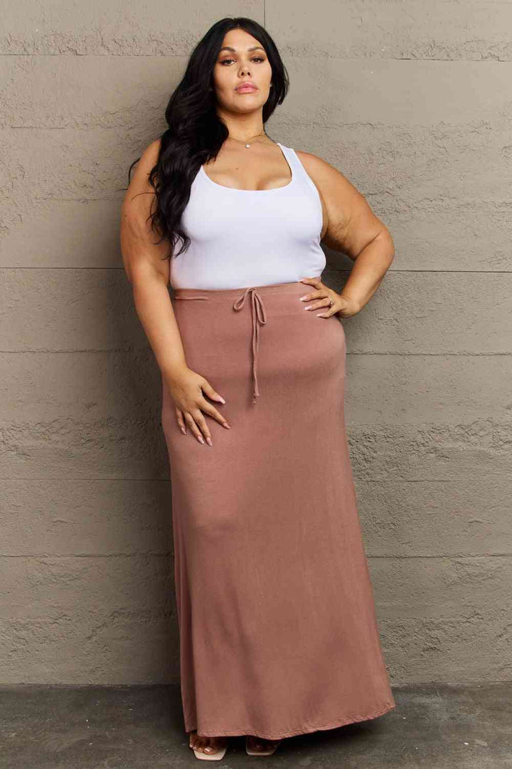 Culture Code For The Day Full Size Flare Maxi Skirt in Chocolate |1mrk.com