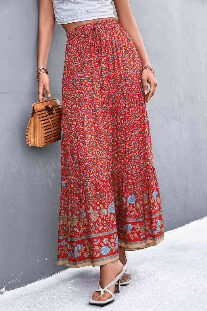 Floral Tied Maxi Skirt |1mrk.com