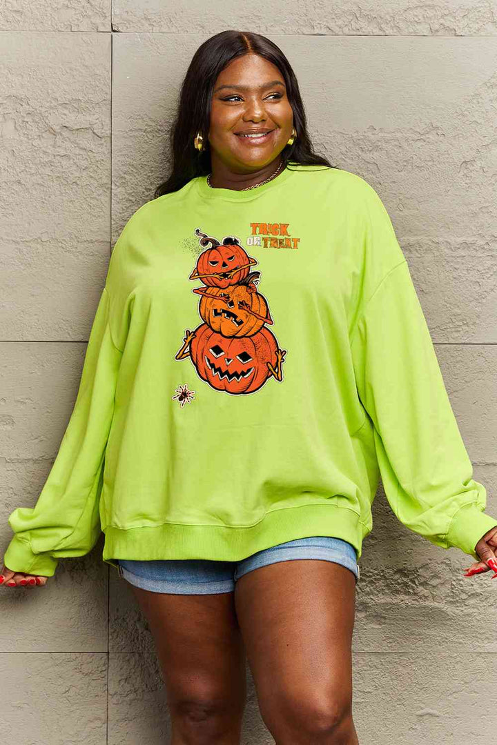 Simply Love Full Size TRICK OR TREAT Graphic Sweatshirt |1mrk.com