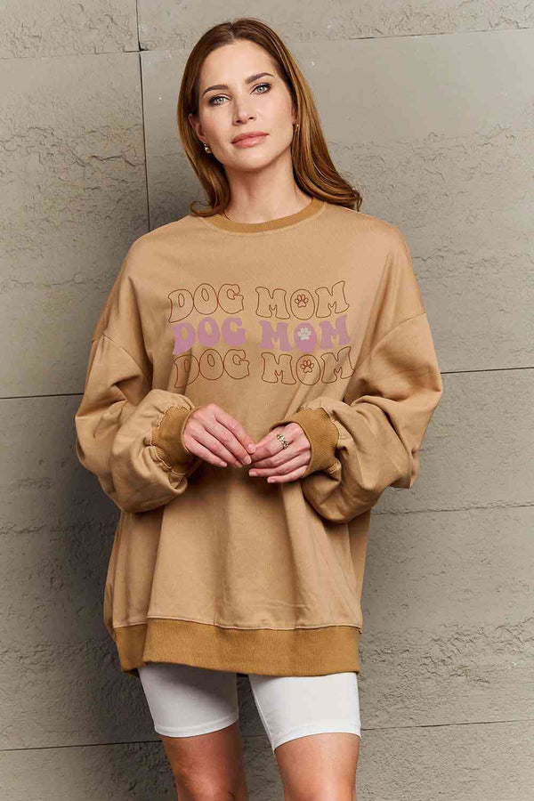 Simply Love Simply Love Full Size Graphic DOG MOM Sweatshirt |1mrk.com