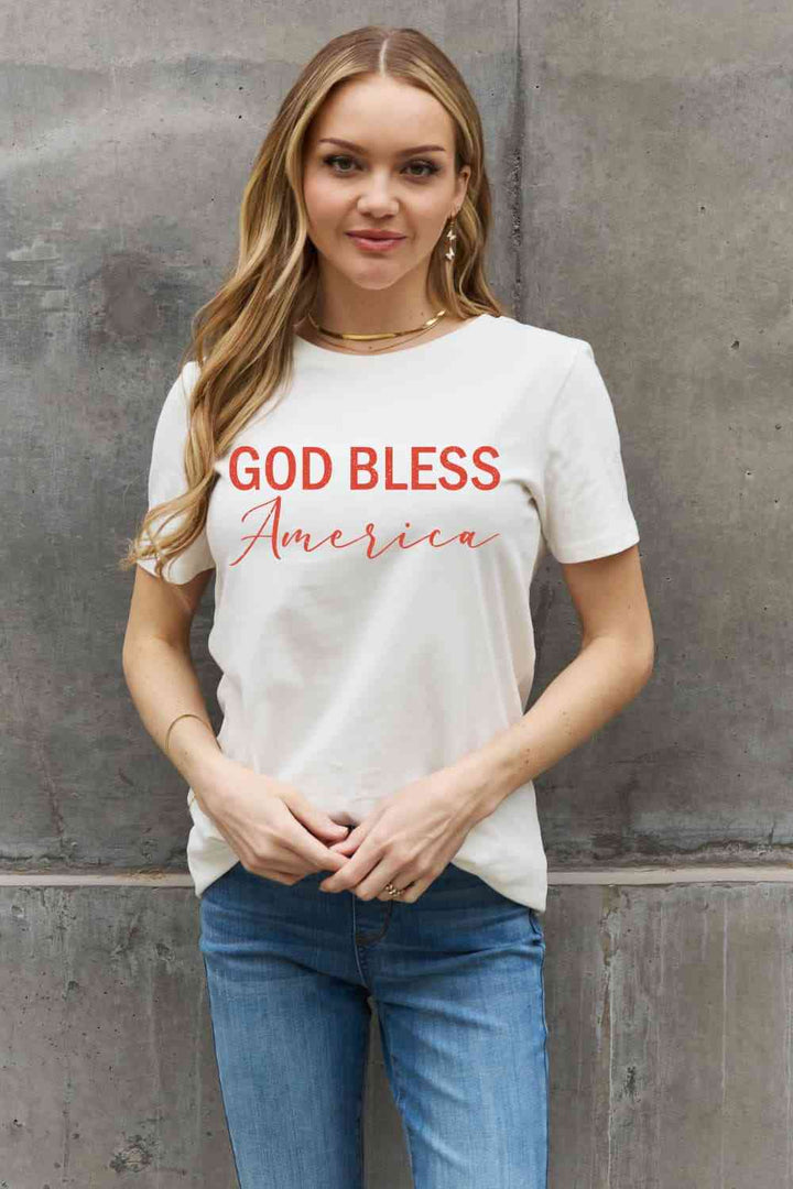 Simply Love GOD BLESS AMERICA Graphic Cotton Tee | 1mrk.com