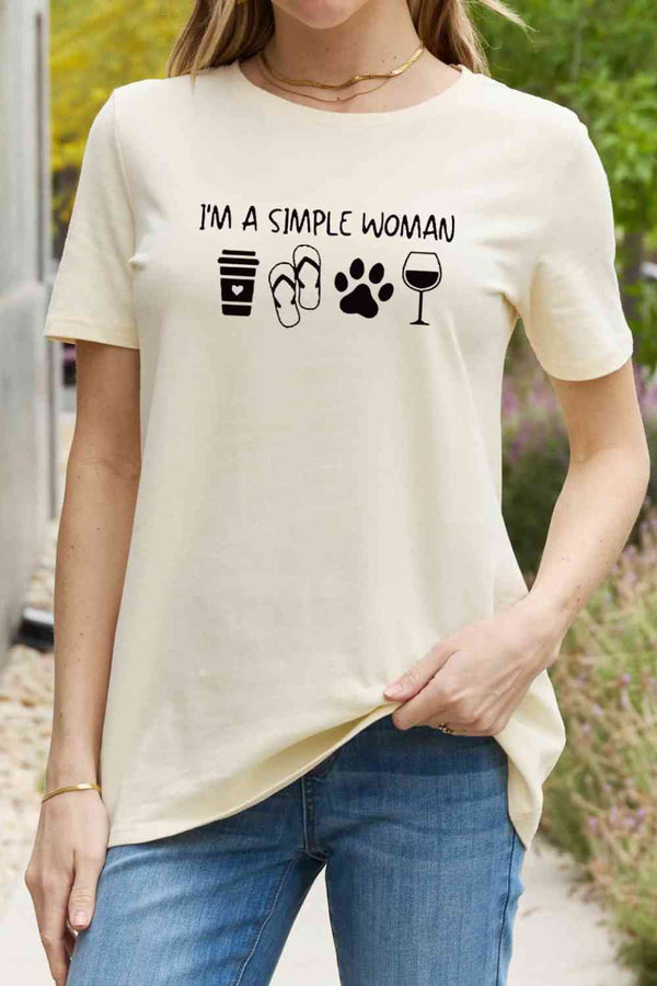 Simply Love Full Size I'M A  SIMPLE WOMAN Graphic Cotton Tee | 1mrk.com