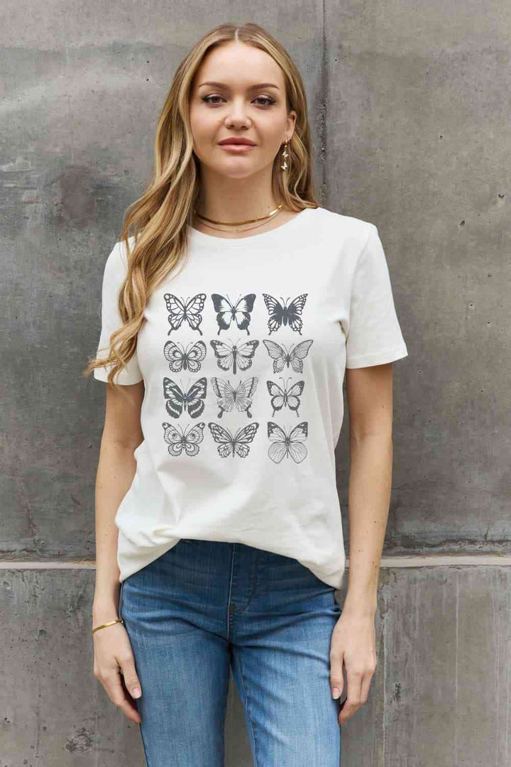 Simply Love Simply Love Butterfly Graphic Cotton T-Shirt | 1mrk.com