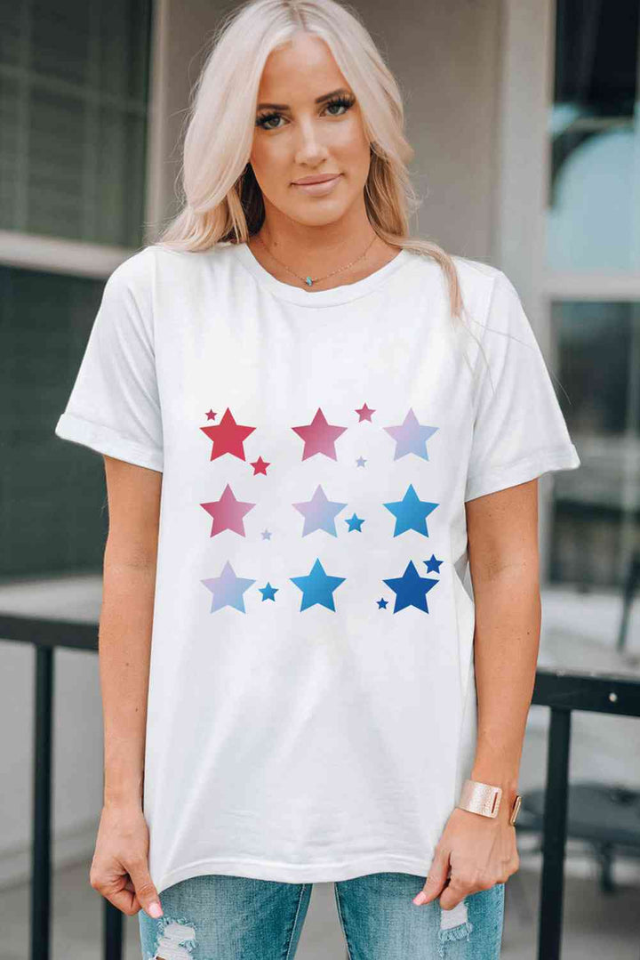 Star Graphic Round Neck Tee | 1mrk.com