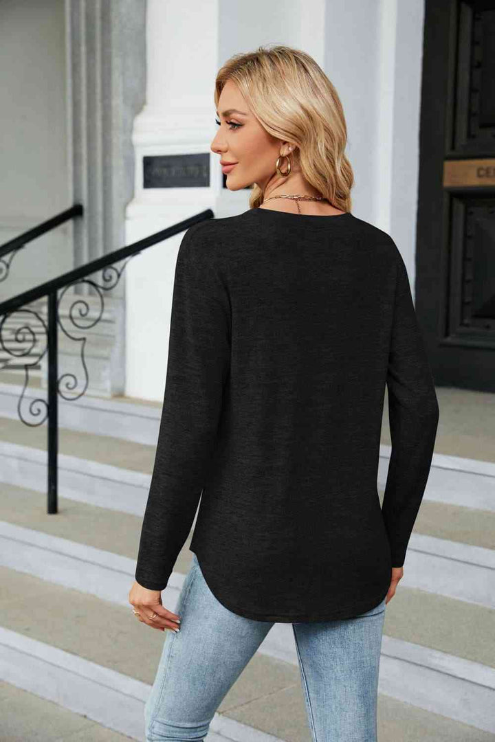 Round Neck Long Sleeve T-Shirt | 1mrk.com