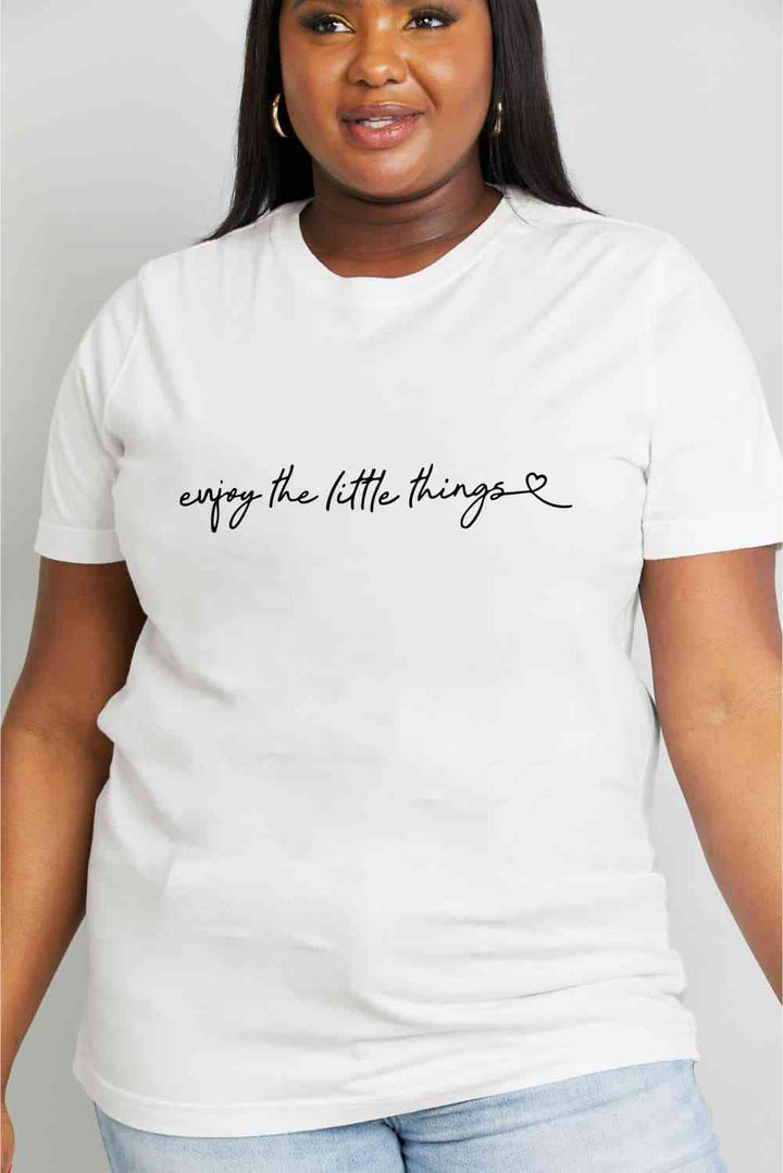 Simply Love Full Size ENJOY THE LITTLE THINGS Graphic Cotton Tee | 1mrk.com