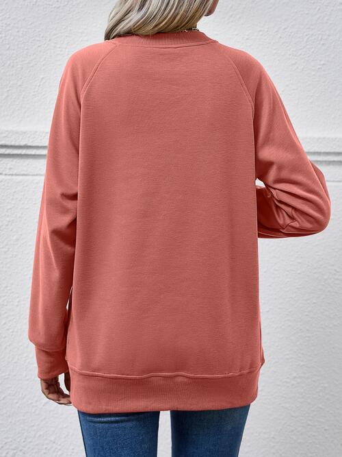 Round Neck Long Sleeve Sweatshirt |1mrk.com