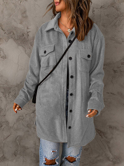 Drop Shoulder Button Down Collared Coat | 1mrk.com