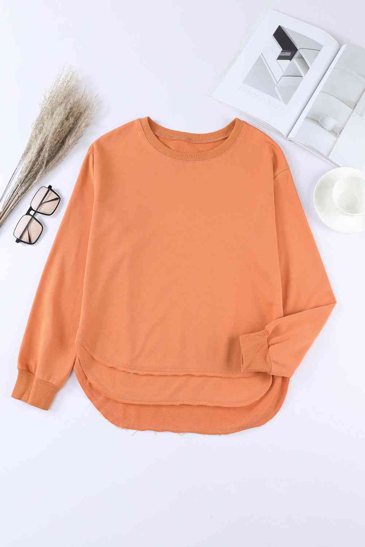 Side Slit Drop Shoulder Sweatshirt |1mrk.com