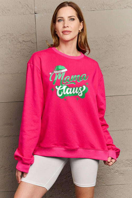 Simply Love Full Size MAMA CLAUS Round Neck Sweatshirt |1mrk.com