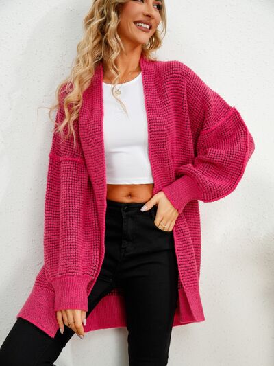 Open Front Dropped Shoulder Cardigan |1mrk.com