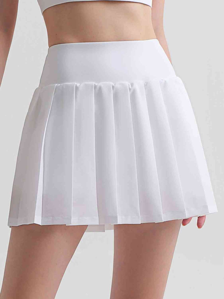 Pleated Elastic Waistband Sports Skirt |1mrk.com