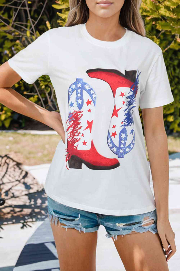 Star Cowboy Boots Graphic Tee | 1mrk.com