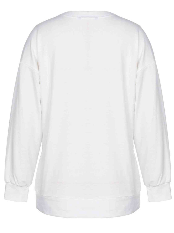 Graphic Dropped Shoulder Round Neck Sweatshirt |1mrk.com