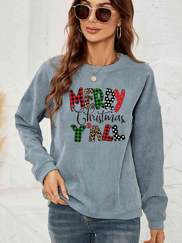 MERRY CHRISTMAS Y'ALL Graphic Sweatshirt | 1mrk.com