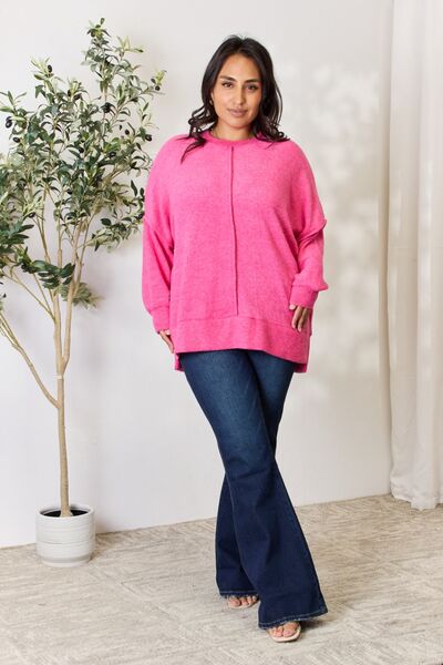 Zenana Full Size Center Seam Long Sleeve Sweatshirt | 1mrk.com