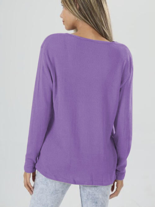 Half Button Long Sleeve T-Shirt | 1mrk.com