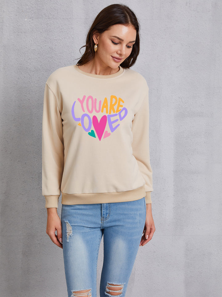 YOU ARE LOVED Dropped Shoulder Sweatshirt | Trendsi