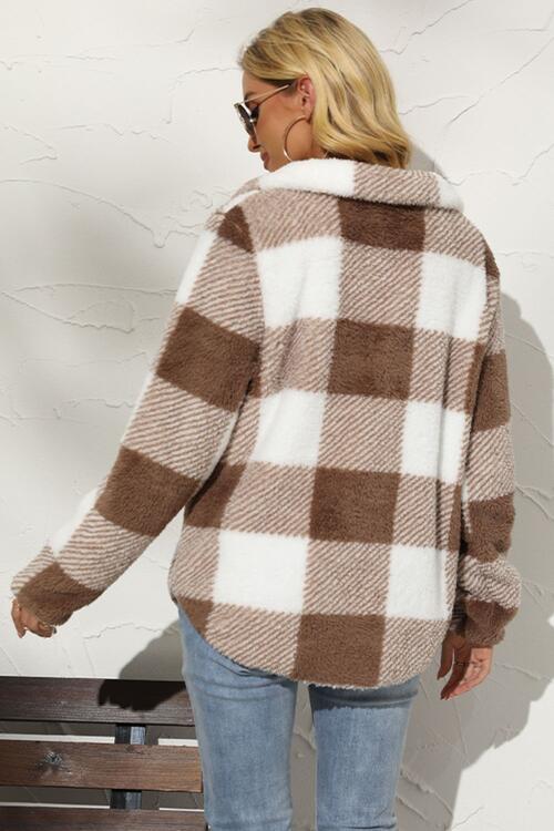 Plaid Half Zip Long Sleeve Sweatshirt |1mrk.com