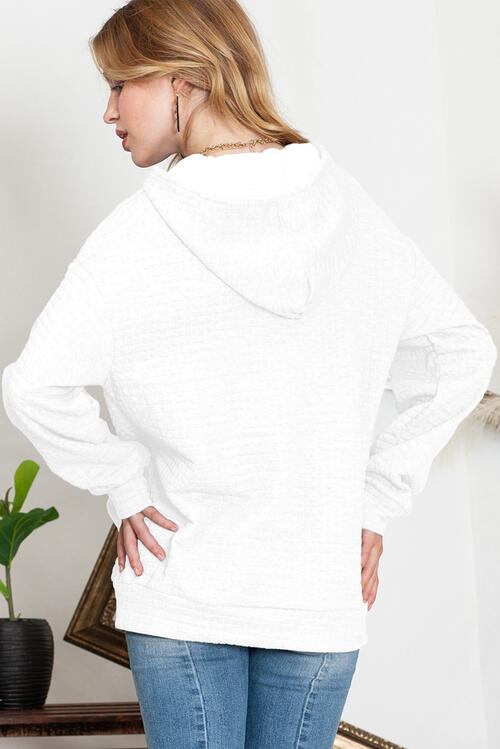 MERRY AND BRIGHT Waffle-Knit Drawstring Hoodie | 1mrk.com